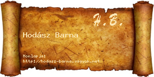 Hodász Barna névjegykártya
