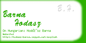 barna hodasz business card